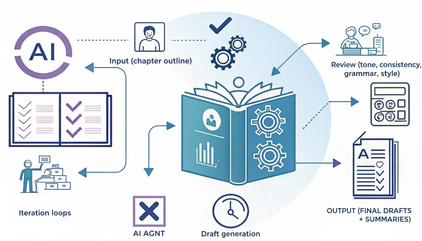 Automated Book Drafting with AI Agents